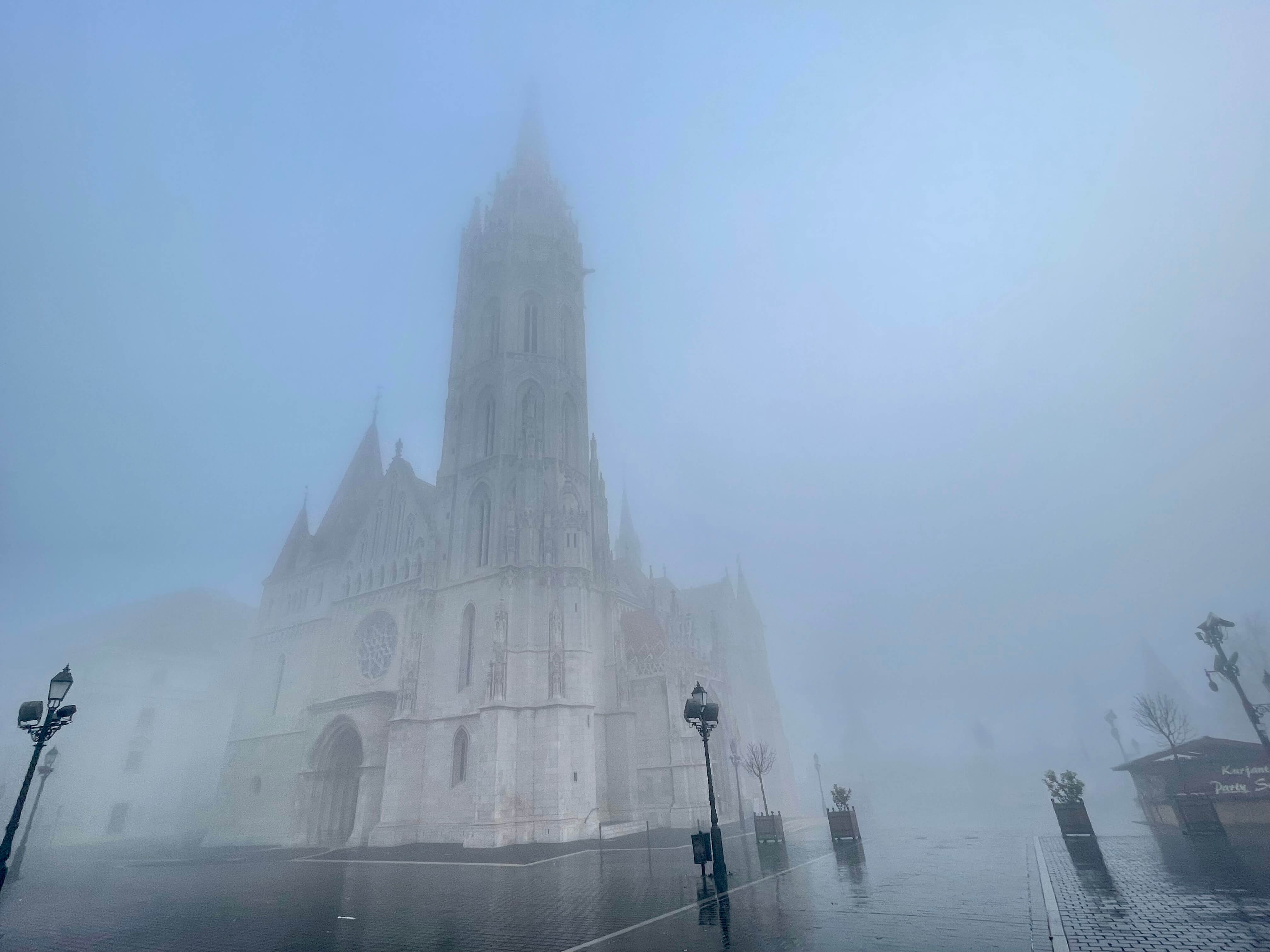 Matthias Church wrapped in thick mist
